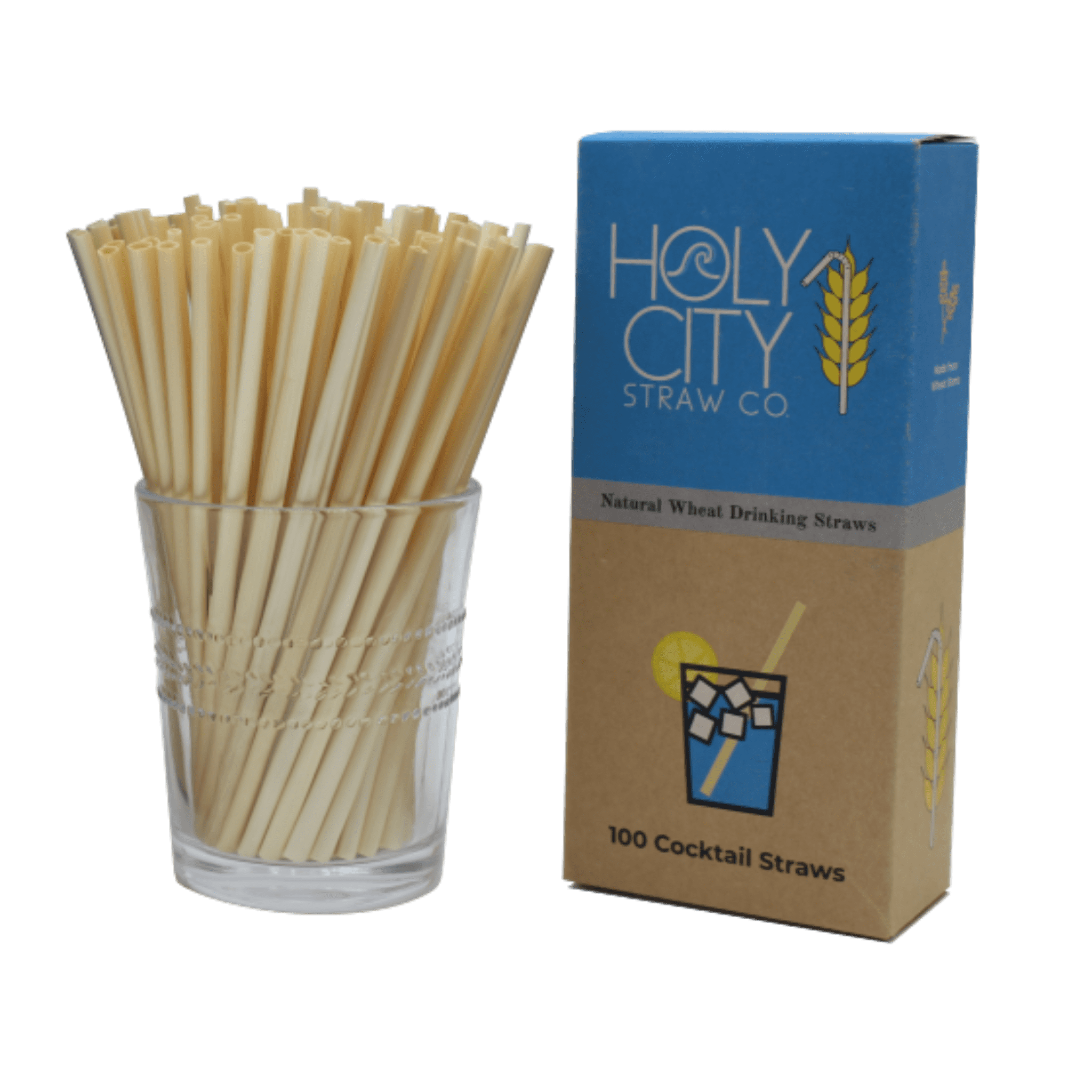 5.75" Cocktail Wheat Straws by Holy City Straw Company