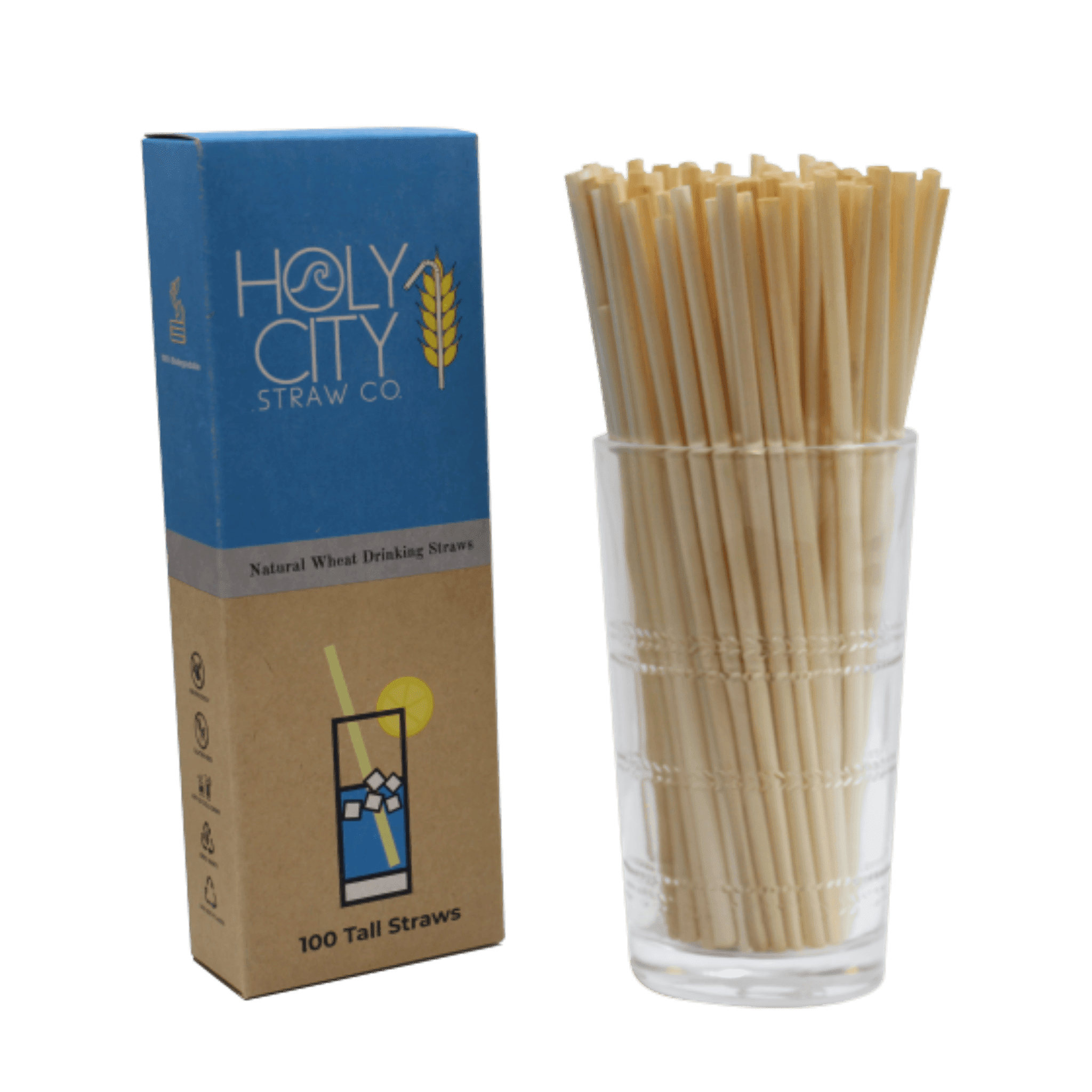 7.9" Tall Wheat Straws by Holy City Straw Company
