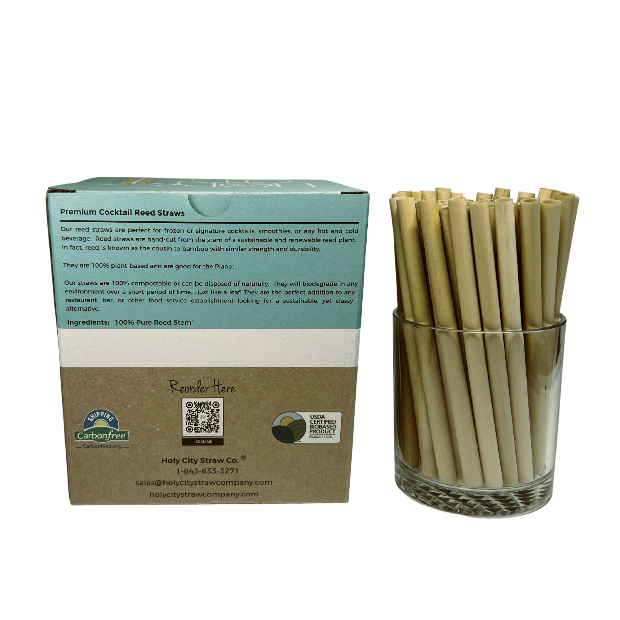 5.5" Jumbo Reed Straws by Holy City Straw Company