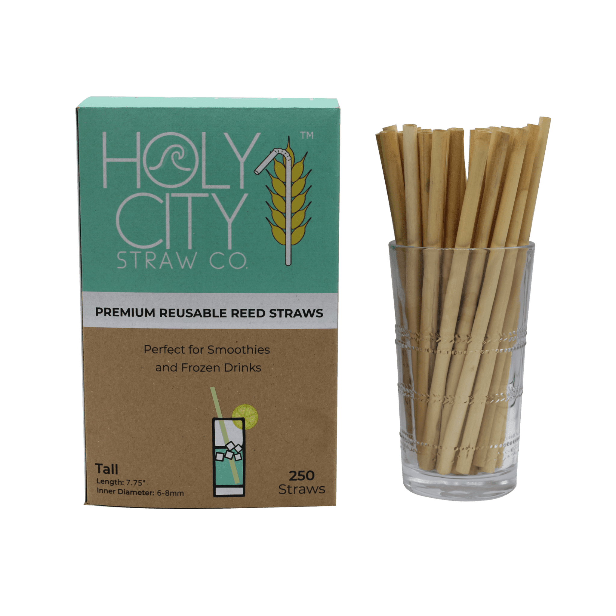 7.9" Jumbo Reed Straws by Holy City Straw Company