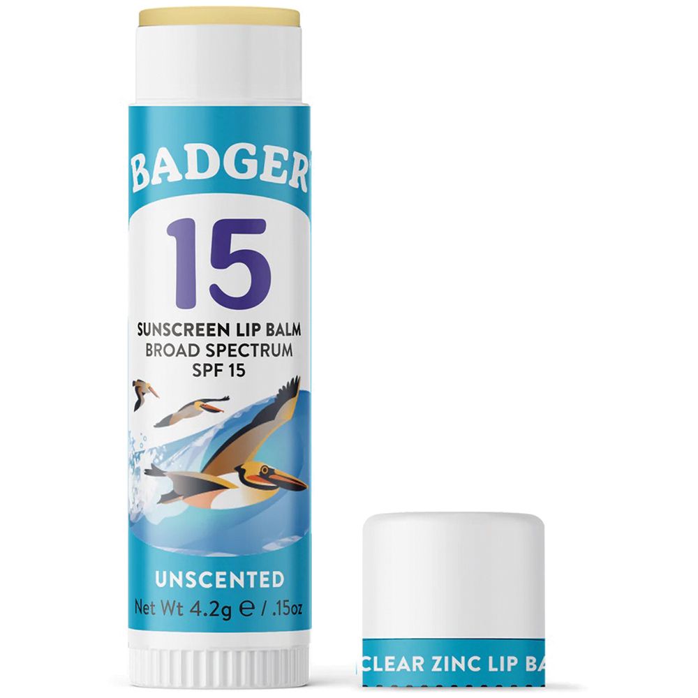 BADGER Clear Zinc Lip Balm SPF15 (0.15 Oz)