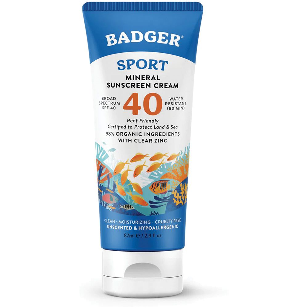 BADGER Sport Mineral Sunscreen Plus Zinc SPF40 (2.9 Oz)