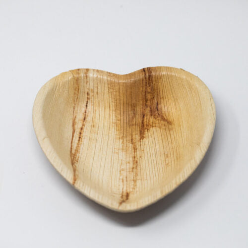 6" Heart Shape Palm Leaf Plate, 450 Count by TheLotusGroup - Good For The Earth, Good For Us