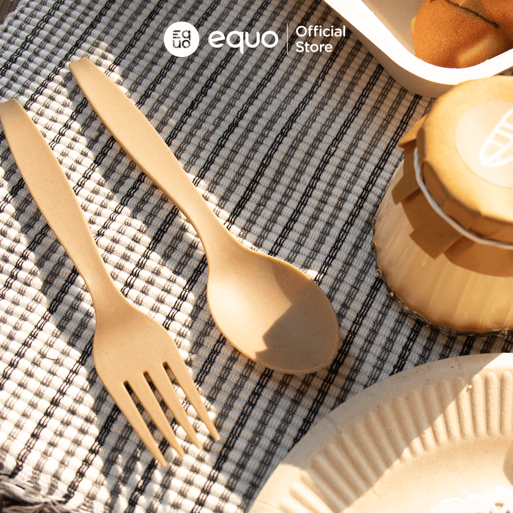 Sugarcane Utensils (Knives, Spoons, Forks) - Pack of 30 (10 each) by EQUO