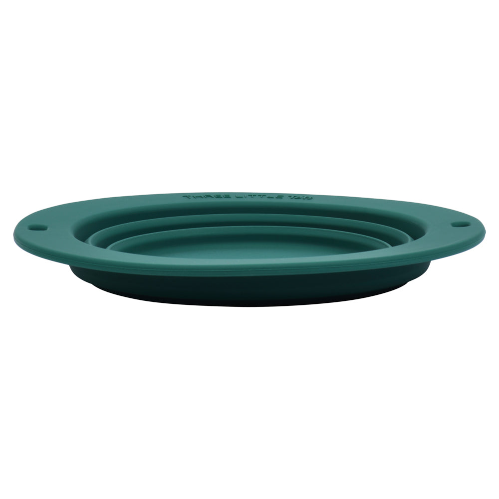Forest Green Collapsible Bowl for Travel or Home by Three Little Tots