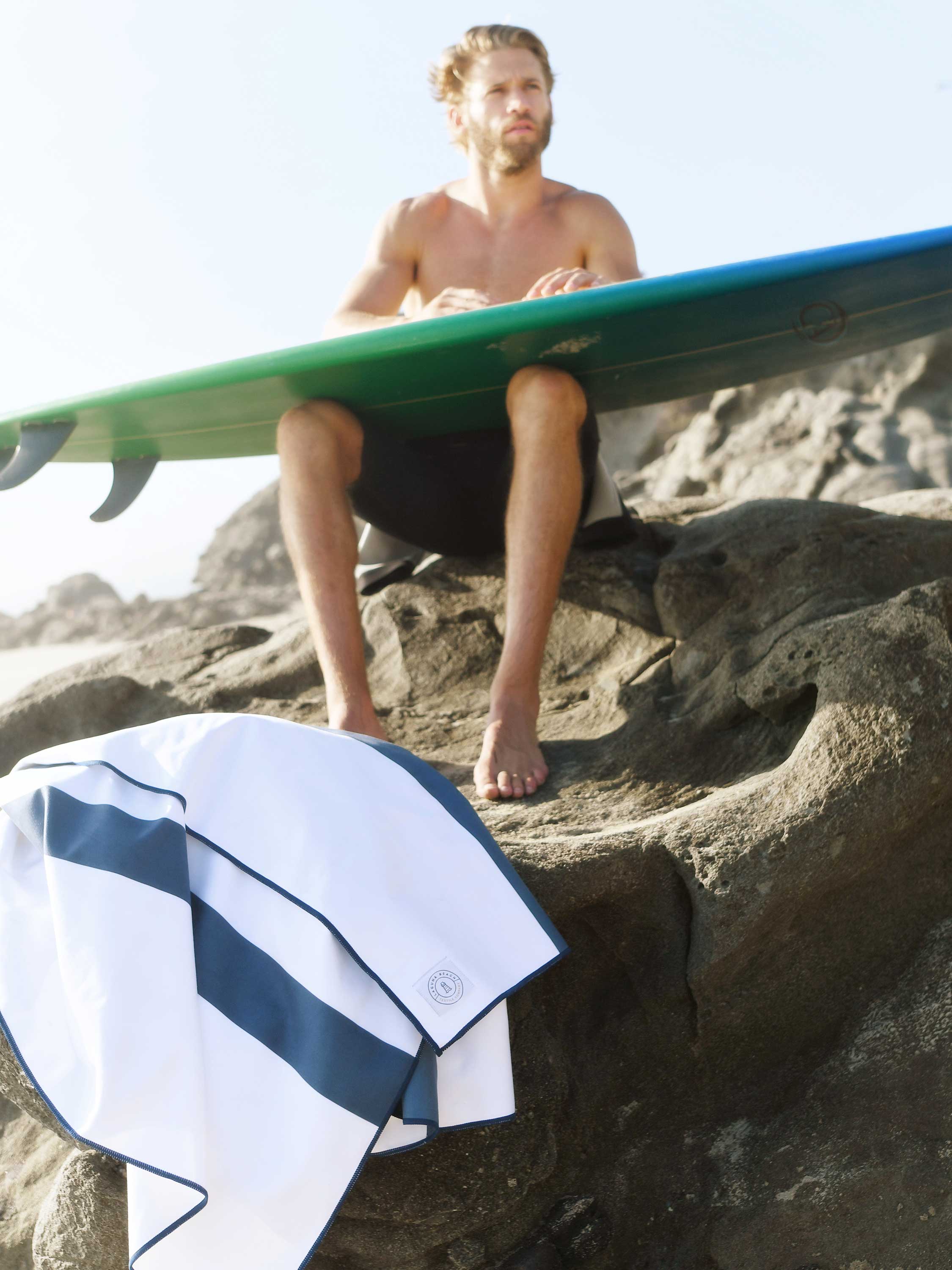 Deepwater Blue Microfiber Beach Towel by Laguna Beach Textile Company