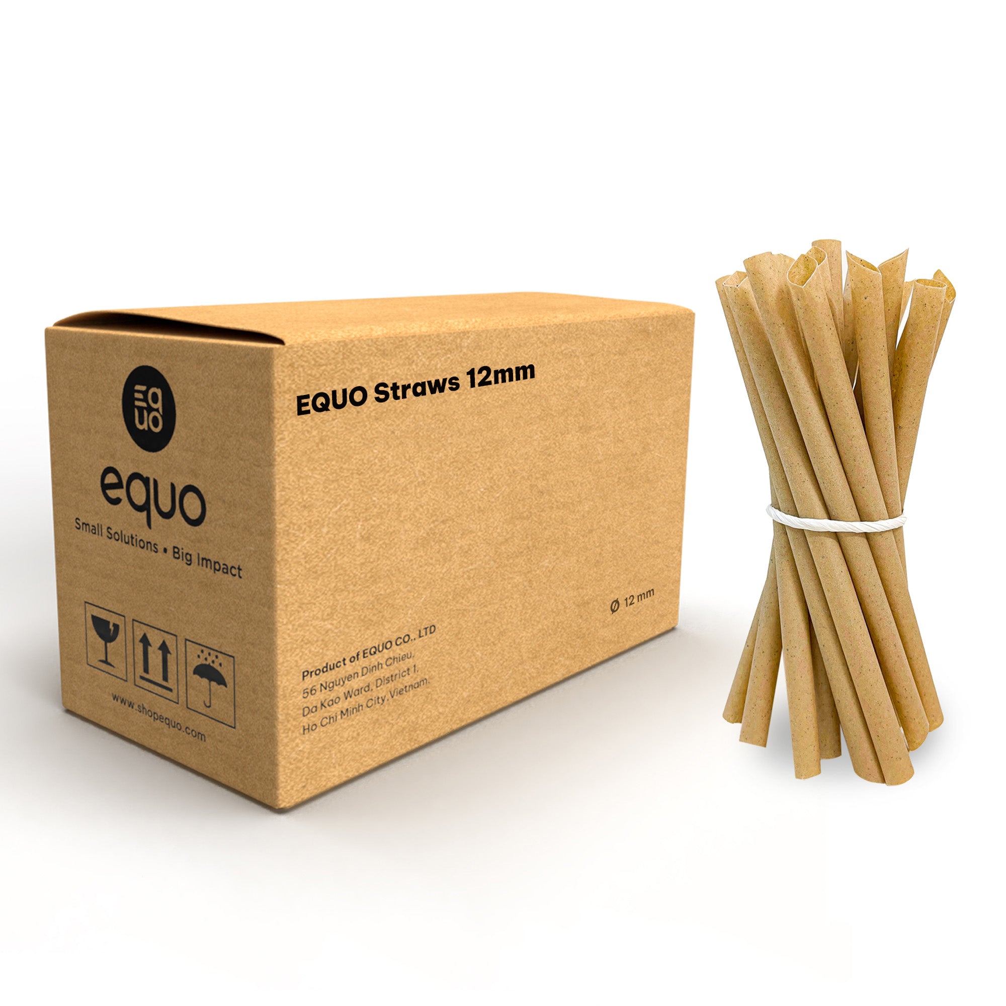 Sugarcane Drinking Straws (Wholesale/Bulk), BOBA/Bubble Tea Size - 1000 count by EQUO