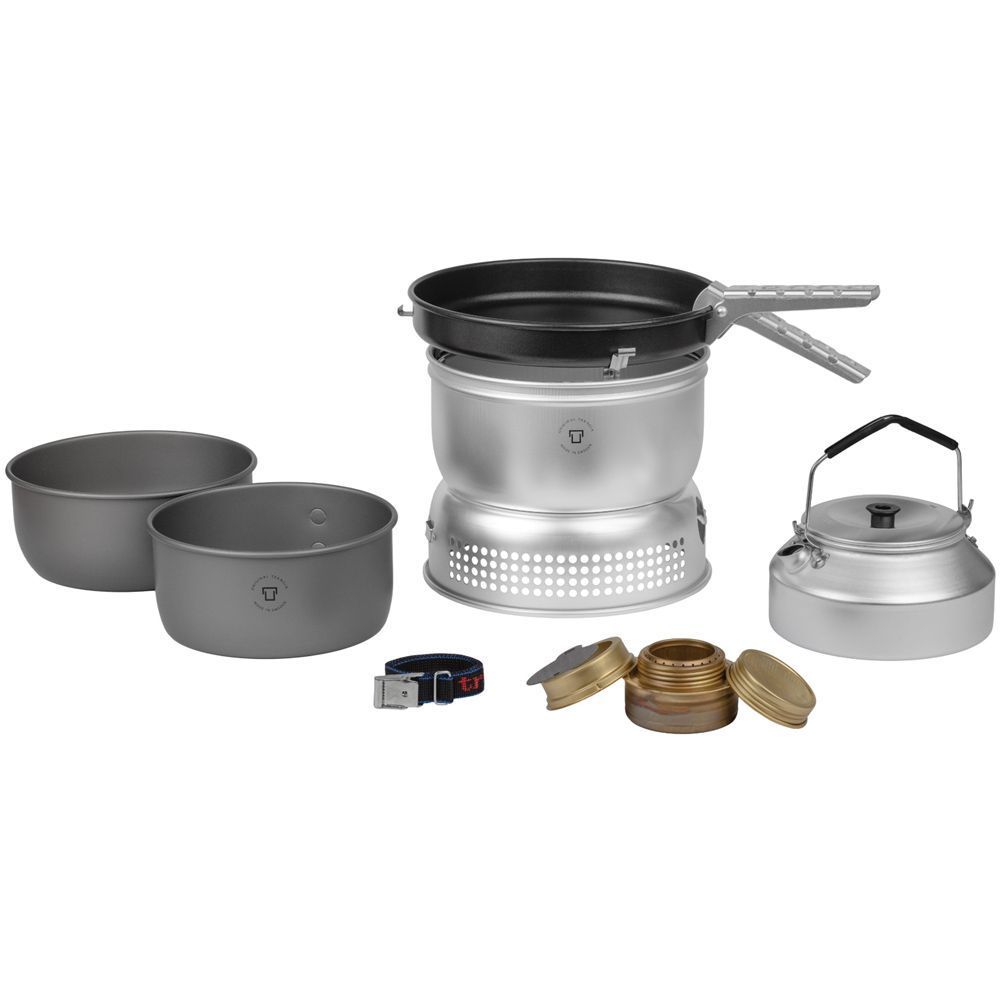 Trangia 25-0 Stove and Cooking Set - Ultralight Hard Anodized (2 Saucepans, Frying Pan, Kettle)