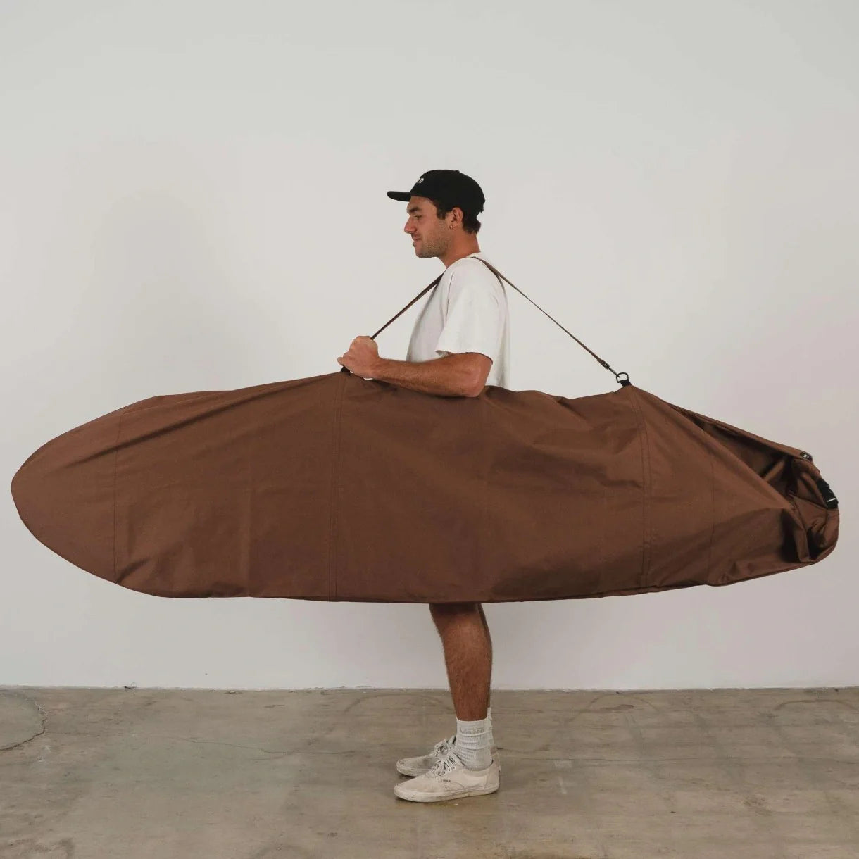Seal Brown Canvas Surfboard Bag by Faro Board Bags