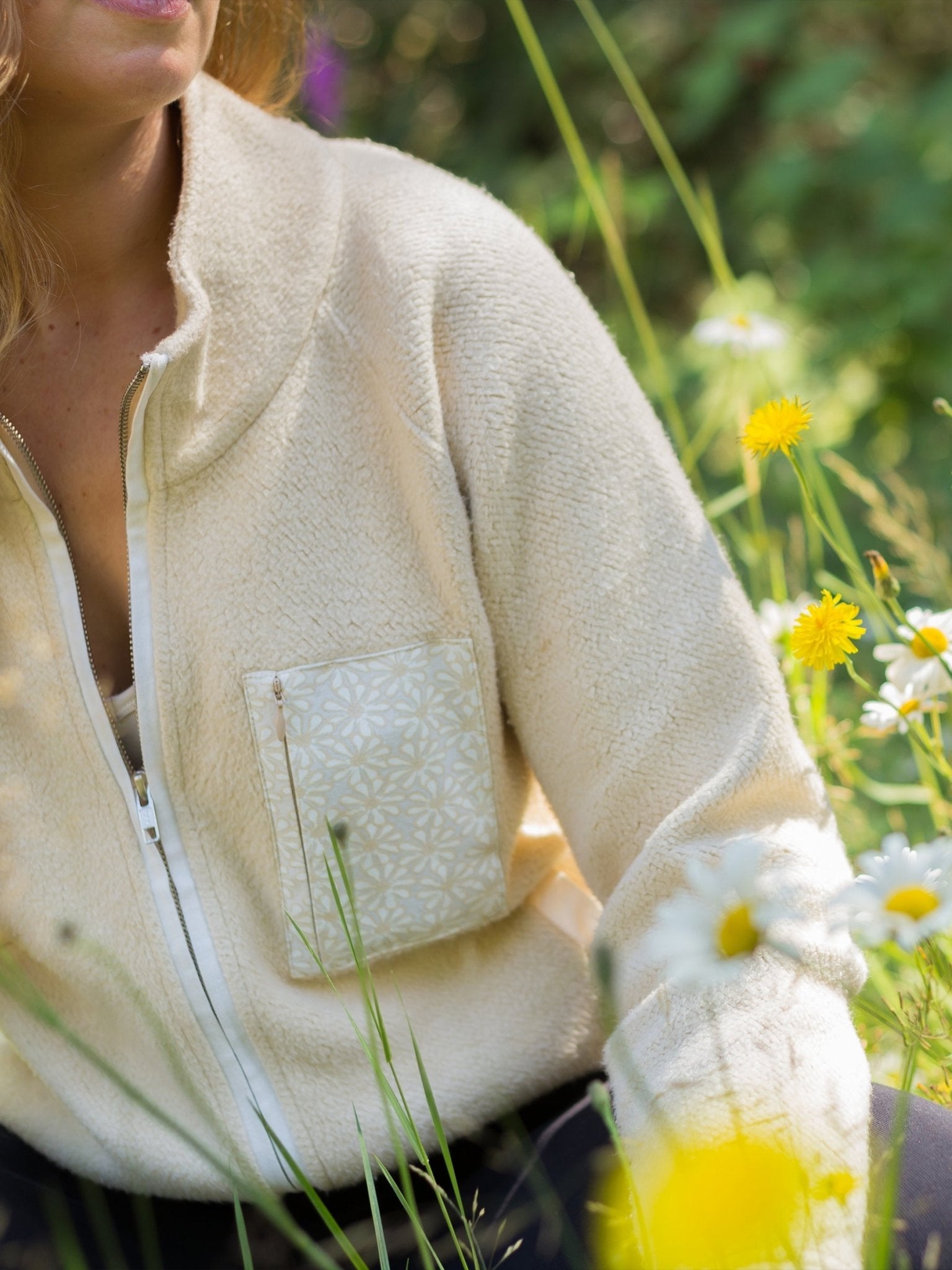 Daisies Sherpa Jacket by Happy Earth