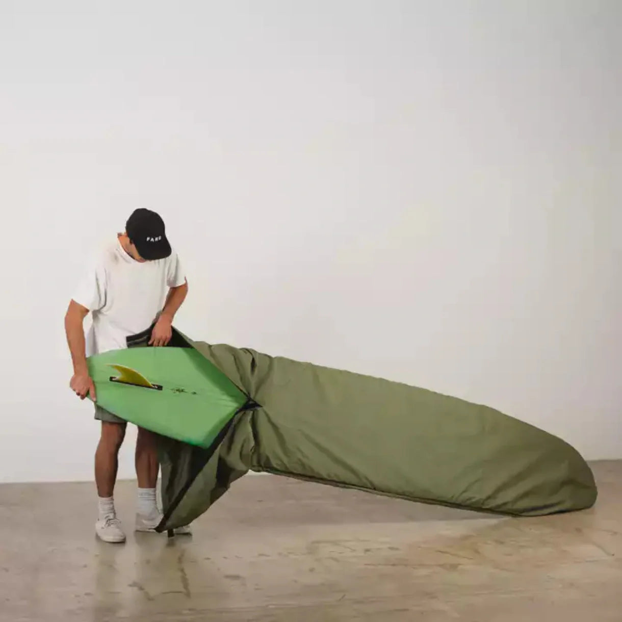 Olive Drab Canvas Surfboard Bag by Faro Board Bags